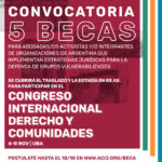 5 becas para participar en el Congreso Derecho y Comunidades